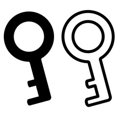 key icon, simple flat style, logo template sign symbol vector illustration pictogram, for ui or ux isolated on white for mobile app, editable
