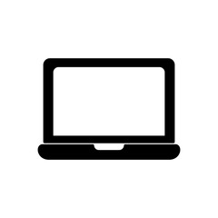 laptop icon, simple flat style, logo template sign symbol vector illustration pictogram, for ui or ux isolated on white for mobile app, editable