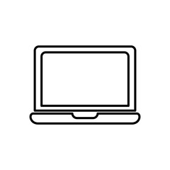 laptop icon, simple flat style, logo template sign symbol vector illustration pictogram, for ui or ux isolated on white for mobile app, editable