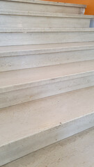 New staircase in the house. Marble stairs.