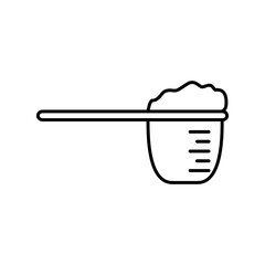 measuring spoon icon, simple flat style, logo template sign symbol vector illustration pictogram, for ui or ux isolated on white for mobile app, editable