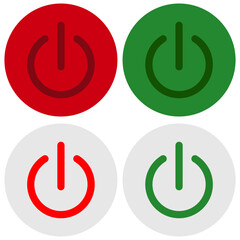 power button icon, simple flat style, logo template sign symbol vector illustration pictogram, for ui or ux isolated on white for mobile app, editable