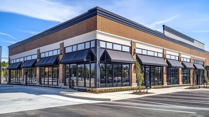 Obraz premium Modern commercial retail and office spaces available for sale or rent.