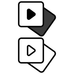 video icon, simple flat style, illustration, logo sign symbol pictogram template, for ui or ux isolated on white for mobile app, editable