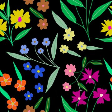 seamless floral background and plower
