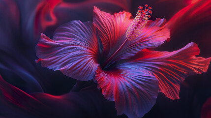 mesmerizing hibiscus flower in rich magenta hues