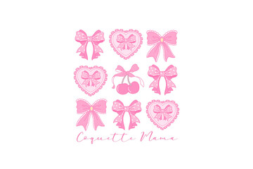 Coquette Mama PNG Sublimation T Shirt Design