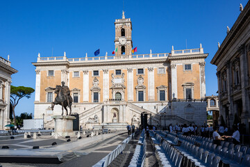 View of the Campidoglio Palace in Rome