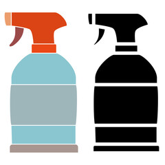 water spray bottle icon, simple flat style, illustration, logo sign symbol pictogram template, for ui or ux isolated on white for mobile app, editable