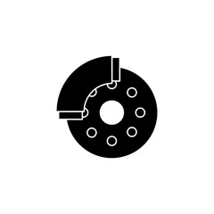 car braking disc icon, simple flat style, illustration, logo sign symbol pictogram template, for ui or ux isolated on white for mobile app, editable