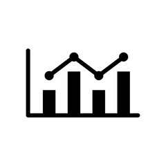 Growing graph Icon. Chart icon. diagram icon, simple flat style, illustration, logo sign symbol pictogram template, for ui or ux isolated on white for mobile app, editable