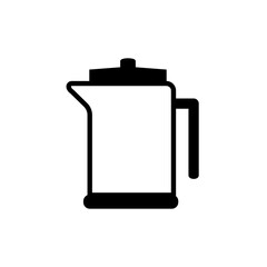 coffee pot icon, simple flat style, illustration, logo sign symbol pictogram template, for ui or ux isolated on white for mobile app, editable