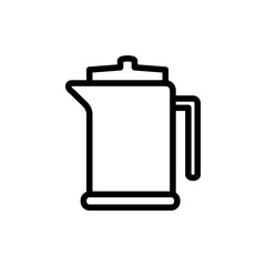 coffee pot icon, simple flat style, illustration, logo sign symbol pictogram template, for ui or ux isolated on white for mobile app, editable