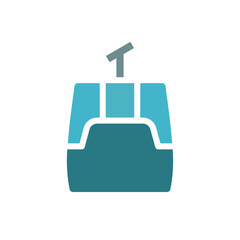 cable car icon, simple flat style, illustration, logo sign symbol pictogram template, for ui or ux isolated on white for mobile app, editable