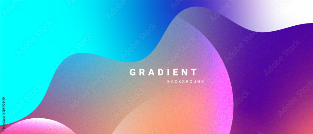 Poster Gradient abstract background with fluid shapes. Vector illustration.	

