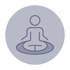 Simple line icon of person sitting cross-legged in meditative pose. Tranquility and wellness concept