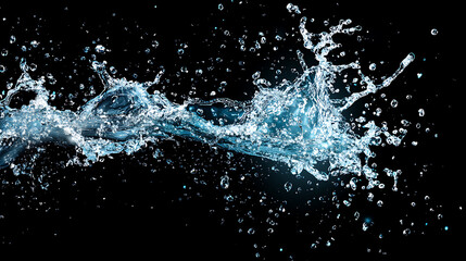 Dynamic water splash, bubbles, ripples, underwater light rays and tranquil ocean views