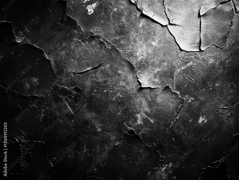 Aufkleber monochrome abstract grunge texture with cracked surface creating a dramatic and artistic background 