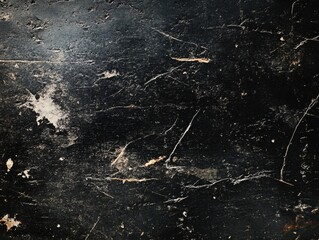 Striking black surface texture with weathered effect and intricate scratches creating a dramatic abstract design