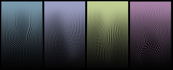 A set of halftone colored textures