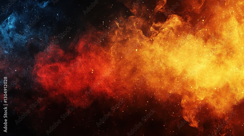 Poster fiery abstract background with vibrant orange and red hues creating a dynamic and energetic visual e