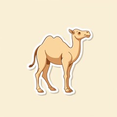 Desert Dweller: A whimsical illustration captures the charm of a single-humped camel, standing proudly against a muted background. Perfect for adding a touch of desert flair to your designs.