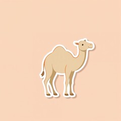 Desert Traveler: A charming illustration of a camel, a symbol of resilience and adaptation, stands proudly, evoking the vastness and allure of the desert