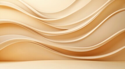 Obraz premium Subtle Creamy Waves of Abstract Elegance Showcasing Flowing Textures in Warm Neutral Tones for Sophisticated Design Projects and Creative Backgrounds