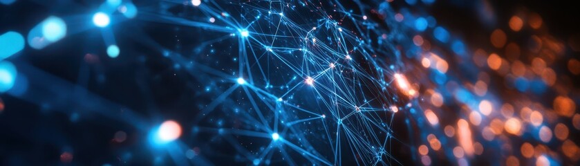 Fototapeta premium Neural networkpowered cybersecurity AI monitoring encrypted cloud servers