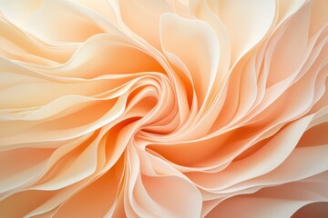 Fototapeta premium Swirling layers of soft peach paper create an elegant design perfect for decoration and crafting