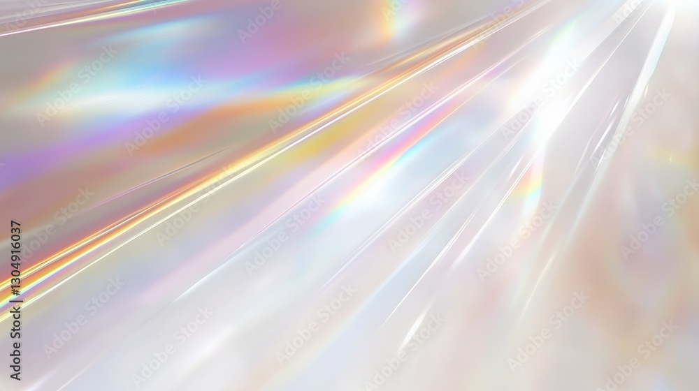 Poster holographic background with light refraction and iridescent effects on a crystal-clear texture. tran