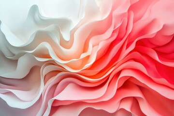 Obraz premium Abstract red and white swirl design showcasing flowing layers in a vibrant artistic composition