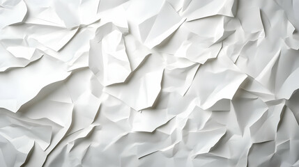 Obraz premium A textured background of crumpled white paper, creating a dynamic visual effect for designs and artistic projects.