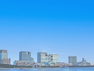 Naklejka premium 東京の湾岸風景。お台場。油彩画風写真。