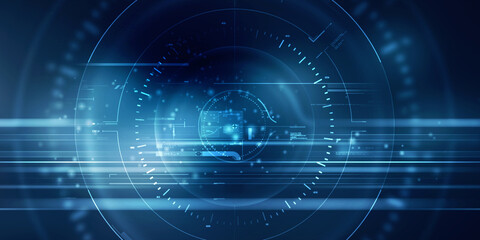 2d illustration Abstract futuristic electronic circuit technology background