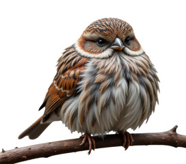 Fototapeta premium Brown Sparrow on a Branch with transparent background
