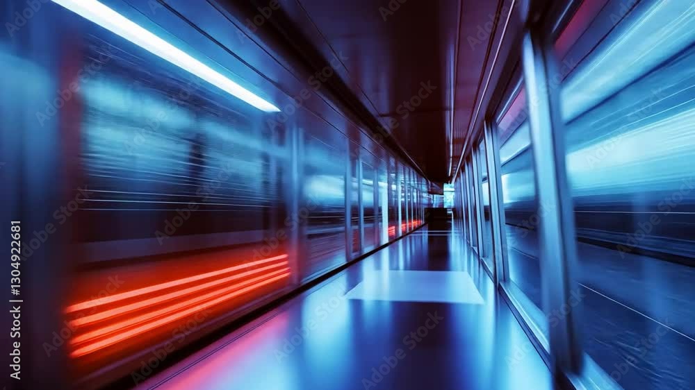 Poster dynamic tunnel: a futuristic, high-speed tunnel design with blurred motion effect, displaying vibran