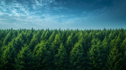 Fototapeta premium A lush forest filled with tall trees creating a peaceful and scenic nature experience