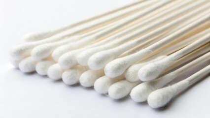 Cotton Swabs on White Background