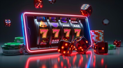 An illuminated mobile phone displaying a jackpot slot machine
