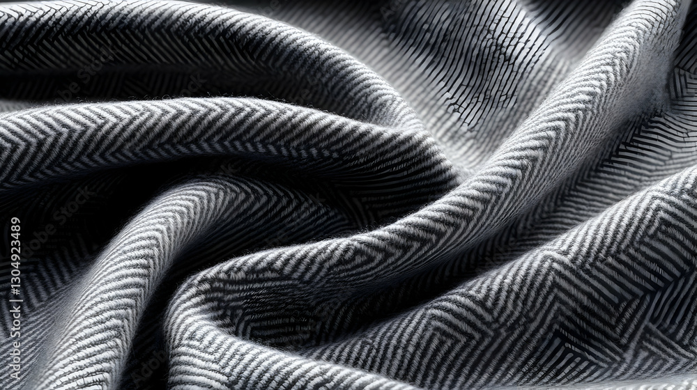 Poster close-up of smooth, textured fabric showcasing intricate patterns and soft folds, ideal for design a