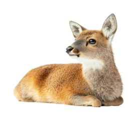 Graceful deer portrait in natural habitat isolated on transparent background png