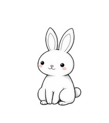 Cartoon bunny with transparent background