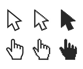 Pixel cursors icons stock illustration