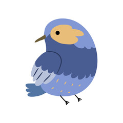 Cute exotic bird character, isolated avian animal with feathers and plumage. Vector fauna and biodiversity of forest or woods. Nature and wildlife, wilderness habitants. Zoology and ornithology