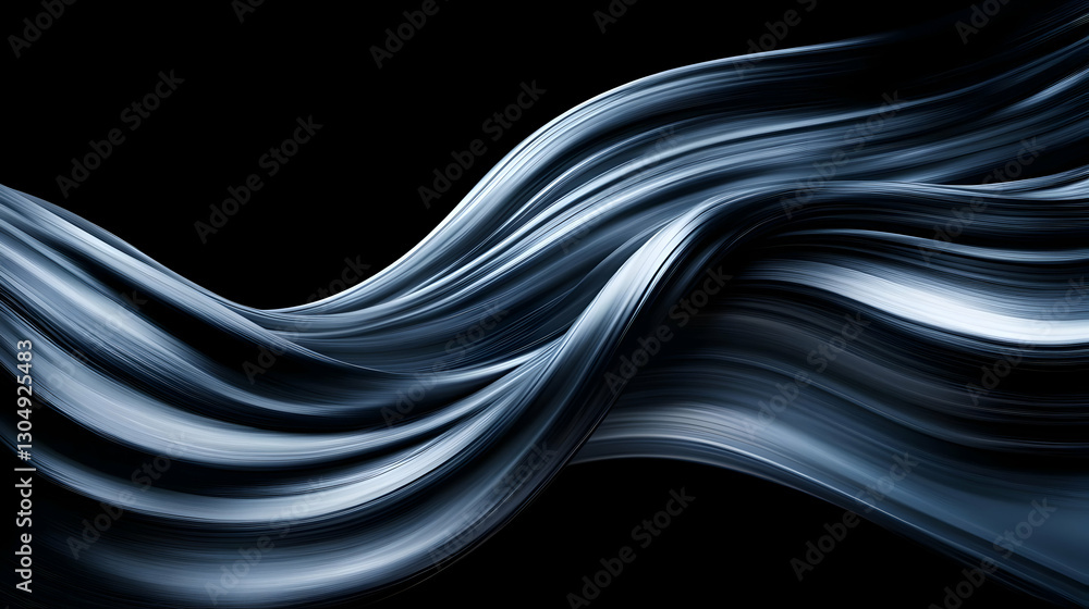 Poster elegant flowing blue fabric with a smooth texture, creating a sense of movement and depth against a 