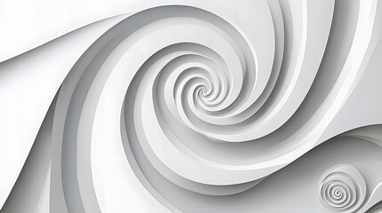 Obraz premium Abstract 3D Spiral Design in Smooth White Texture with Dynamic Curves and Shapes