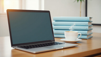 laptop with a blank glossy screen