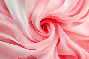 Fototapeta premium Soft pink and white fabric swirls creating a delicate and elegant texture in a beautiful pattern