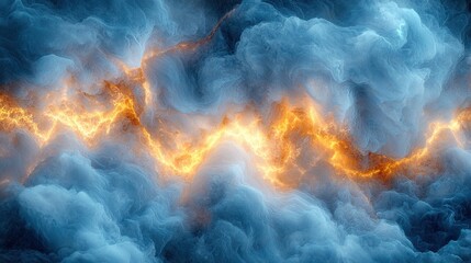 Fototapeta premium Abstract Energy Flowing Through Clouds